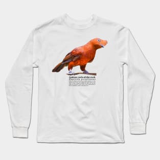 Andean cock-of-the-rock tropical bird black text Long Sleeve T-Shirt